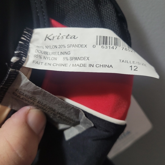 Krista Black with Red Accent Swimsuit - Picture 5 of 5